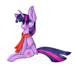 Size: 1024x964 | Tagged: safe, artist:stevejunier, twilight sparkle, alicorn, pony, g4, clothes, female, scarf, simple background, sitting, solo, transparent background, twilight sparkle (alicorn)