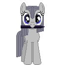 Size: 128x133 | Tagged: safe, artist:onil innarin, derpibooru exclusive, oc, oc only, oc:slate pie, pony, chisel, female, looking at you, mare, mouth hold, pixel art, simple background, solo, transparent background
