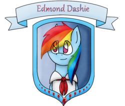 Size: 615x521 | Tagged: safe, artist:stuflox, rainbow dash, the count of monte rainbow, g4, clothes, crossover, edmond dantes, female, rainbow dantes, simple background, solo, the count of monte cristo, transparent background