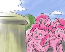 Size: 1000x800 | Tagged: artist needed, source needed, safe, pinkie pie, g4, clone, lazytown, multeity, pinkie clone, robbie rotten, we are number one, we are number one in the comments