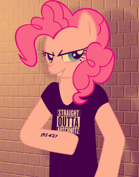 Size: 1024x1301 | Tagged: safe, artist:schoolboy-b, pinkie pie, g4, auschwitz, downvote bait, female, solo, tattoo