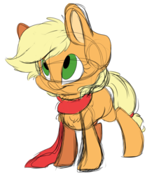 Size: 4270x4851 | Tagged: safe, artist:cutepencilcase, applejack, g4, absurd resolution, clothes, cute, female, jackabetes, scarf, sketchy, solo