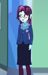 Size: 1276x1968 | Tagged: artist needed, safe, alternate version, part of a set, principal abacus cinch, equestria girls, g4, abacus cinch through the years, female, loose hair, part of a series, solo, younger, younger cinch