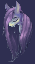 Size: 1046x1907 | Tagged: safe, artist:marshmellowcannibal, fluttershy, pony, g4, bust, crying, eyes closed, female, portrait, sad, simple background, solo