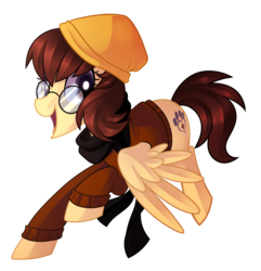Size: 1778x1842 | Tagged: safe, artist:drawntildawn, oc, oc only, pegasus, pony, clothes, glasses, hat, scarf, simple background, solo, sweater, transparent background