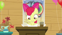 Size: 480x270 | Tagged: safe, artist:wissle, edit, edited screencap, screencap, apple bloom, scootaloo, sweetie belle, earth pony, pegasus, pony, unicorn, bloom & gloom, g4, animated, chocolate, chocolate milk, clubhouse, crusaders clubhouse, cute, cutie mark crusaders, everything is ruined, female, filly, gif, mare, milk, parody, pure unfiltered evil, scene parody, sound at source, video at source, youtube link