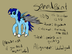 Size: 2000x1500 | Tagged: safe, artist:speedpaintthegod, oc, oc only, oc:speedpaint, pegasus, pony, metal wing, reference sheet, solo, text