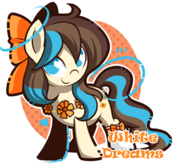 Size: 900x841 | Tagged: safe, artist:xwhitedreamsx, oc, oc only, oc:placidsea, earth pony, pony, bow, female, flower, hair bow, heart eyes, mare, simple background, solo, transparent background, wingding eyes