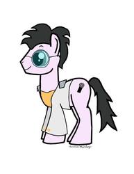 Size: 612x792 | Tagged: safe, artist:annie harley, oc, oc only, oc:thomasseidler, oc:thomastheautisticunicorn, earth pony, pony, elvis presley, glasses, simple background, solo, watermark, white background