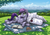 Size: 812x576 | Tagged: safe, artist:choedan-kal, oc, oc only, oc:cork dork, earth pony, pony, alcohol, blanket, book, cloud, cloudy, crossed hooves, cushion, dappled sunlight, female, field, forest, glass, grass, looking at you, mare, mountain, mountain range, outdoors, pillow, prone, relaxed, scenery, shade, smiling, solo, tree, wine, wine glass