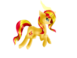 Size: 3000x2250 | Tagged: dead source, safe, artist:php146, sunset shimmer, pony, g4, anatomically incorrect, female, glowing horn, high res, horn, magic, simple background, solo, transparent background
