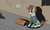 Size: 1374x814 | Tagged: safe, artist:amateur-draw, oc, oc only, oc:littlepip, pony, unicorn, fallout equestria, 1000 hours in ms paint, board, clothes, dirt, fanfic, fanfic art, female, hooves, horn, jumpsuit, mare, ms paint, open mouth, pipbuck, smudge, solo, street, text, vault suit