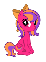 Size: 3024x4032 | Tagged: safe, artist:darkest-lunar-flower, oc, oc only, oc:apricot sparkles, pegasus, pony, 2017 community collab, derpibooru community collaboration, bow, simple background, sitting, solo, transparent background