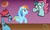 Size: 512x308 | Tagged: safe, artist:chibinel, rainbow dash, zbornak, g4, crossover, friendshipping, princess pony head, star vs the forces of evil, sylvia (wander over yonder), trio, wander over yonder