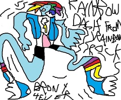 Size: 600x500 | Tagged: safe, rainbow dash, equestria girls, g4, 1000 hours in ms paint, dancing, female, ms paint, solo, surreal, wat