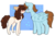 Size: 1190x783 | Tagged: safe, artist:bunnyghostt, oc, oc only, oc:charlie, oc:sorren, pegasus, pony, blushing, charren, couple, cute, jewelry, male, necklace, simple background, spots, straight, transparent background