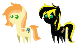 Size: 2700x1700 | Tagged: safe, artist:cloudy95, oc, oc only, oc:haven, oc:rayva, earth pony, pegasus, pony, pointy ponies, simple background, transparent background