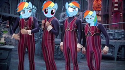 Size: 1280x720 | Tagged: safe, rainbow dash, g4, adventure in the comments, dashstorm, do i look angry, faic, lazytown, meme, multeity, rainbow dash is best facemaker, robbie rotten, smug, smugdash, song in the comments, wat, we are number one, we are number one in the comments