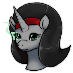Size: 384x385 | Tagged: safe, artist:eternity9, oc, oc only, oc:crystal curse, pony, unicorn, bust, female, mare, portrait, simple background, solo, sombra eyes, transparent background