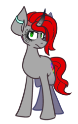 Size: 677x1069 | Tagged: safe, artist:crownedspade, oc, oc only, pony, unicorn, curved horn, female, horn, mare, simple background, solo, transparent background