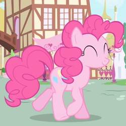 Size: 764x764 | Tagged: safe, screencap, pinkie pie, earth pony, pony, g4, cute, diapinkes, eyes closed, female, mare, solo, trotting
