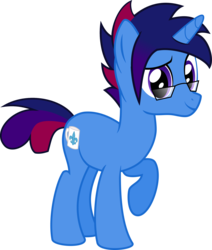 Size: 1800x2124 | Tagged: safe, artist:arifproject, oc, oc only, oc:marquis majordome, pony, unicorn, 2017 community collab, derpibooru community collaboration, g4, cutie mark, french, glasses, hooves, horn, male, request, simple background, smiling, solo, standing, tail, teacup, transparent background, vector