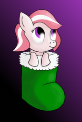 Size: 1200x1800 | Tagged: safe, artist:vitalspark, oc, oc only, oc:manifest harmony, pony, christmas, christmas stocking, clothes, cute, sock, solo