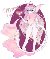 Size: 1088x1280 | Tagged: safe, artist:niniibear, oc, oc only, oc:morning aura, anthro, anthro oc, blushing, cute, fluffy, furry, galaxy, semi closed species, simple background, solo, species, stars, sweet, transparent background