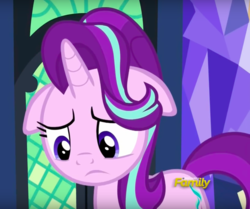 Size: 917x768 | Tagged: safe, screencap, starlight glimmer, pony, every little thing she does, g4, cropped, dejected, discovery family logo, female, floppy ears, mare, sad, solo, twilight's castle