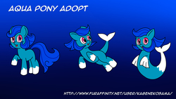 Size: 1920x1080 | Tagged: safe, artist:kagenekosama, oc, oc only, sea pony, adoptable, blue hair, colored hooves, cute, fin, fins, pink eyes, transformation