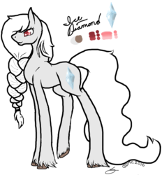 Size: 530x571 | Tagged: safe, artist:anxiouslilnerd, oc, oc only, oc:ice diamond, earth pony, pony, digital art, reference sheet, simple background, solo, transparent background