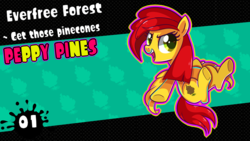 Size: 5120x2880 | Tagged: safe, artist:peachesandcreamated, oc, oc only, oc:peppy pines, pegasus, pony, abstract background, crossover, female, mare, pinecone, solo, splatoon