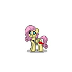 Size: 400x400 | Tagged: safe, fluttershy, pony, pony town, g4, female, john wayne gacy, pogoshy, simple background, solo, transparent background