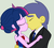 Size: 1154x1050 | Tagged: safe, artist:3d4d, comet tail, twilight sparkle, equestria girls, g4, base used, equestria girls-ified, hug, kiss on the lips, kissing, male, ship:cometlight, shipping, simple background, straight