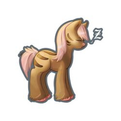 Size: 3000x3000 | Tagged: safe, artist:bean-sprouts, swinub, crossover, high res, pokémon, ponified, simple background, sleeping, solo, standing, transparent background, unshorn fetlocks, z