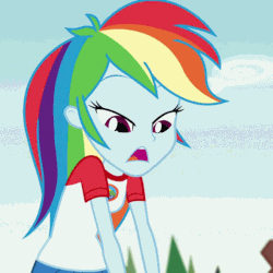 Size: 720x720 | Tagged: safe, screencap, rainbow dash, equestria girls, g4, my little pony equestria girls: legend of everfree, animated, cropped, dough-kneading, female, frown, gif, lidded eyes, loop, open mouth, out of context, solo