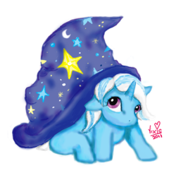 Size: 1316x1291 | Tagged: safe, artist:vixetra, trixie, pony, unicorn, g4, female, filly, hat, mare, simple background, solo, transparent background, trixie's hat