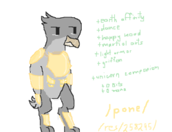 Size: 539x414 | Tagged: safe, artist:swegmeiser, oc, oc only, oc:grendiff, griffon, /pone/, armor, roleplaying, solo, standing