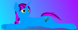 Size: 4392x1736 | Tagged: safe, artist:winetta, oc, oc only, oc:winetta scarlet, oc:winettascarlet, pony, unicorn, needs more saturation, prone, solo