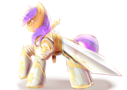 Size: 1754x1240 | Tagged: safe, artist:banzatou, oc, oc only, pony, armor, commission, solo, sword, weapon