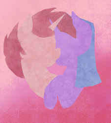 Size: 1519x1678 | Tagged: safe, artist:post-it, twilight sparkle, oc, oc:lore love, g4, kissing, shipping, silhouette