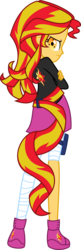 Size: 1754x5422 | Tagged: safe, artist:osipush, sunset shimmer, equestria girls, g4, alternate universe, clothes, crossover, female, high res, kunoichi, looking back, naruto, ninja, sharingan, simple background, solo, transparent background
