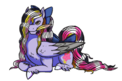 Size: 698x466 | Tagged: safe, artist:eternity9, oc, oc only, oc:gladiola dawn, pegasus, pony, feather, female, flower, flower in mouth, mare, mouth hold, prone, simple background, solo, transparent background, unshorn fetlocks