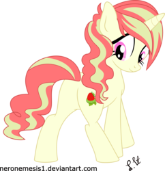 Size: 5429x5597 | Tagged: safe, artist:neronemesis1, oc, oc only, oc:strawberry lime, pony, unicorn, absurd resolution, butt, plot, simple background, smiling, solo, transparent background