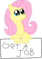 Size: 713x1000 | Tagged: safe, artist:mrtheamazingdude, fluttershy, pony, g4, can you spare a dime?, female, get a job, scrunchy face, simple background, solo, transparent background