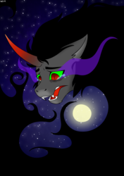 Size: 900x1280 | Tagged: safe, artist:yorumata, king sombra, pony, umbrum, g4, crying, male, moon, night, shadow, solo, stars