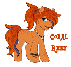 Size: 2478x2354 | Tagged: safe, artist:askbubblelee, oc, oc only, oc:coral reef, hybrid, monster pony, octopony, original species, high res, solo
