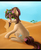 Size: 830x1014 | Tagged: safe, artist:runettamontbelle, oc, oc only, earth pony, pony, desert, floral head wreath, flower, looking at you, looking back, smiling, solo