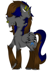 Size: 2480x3507 | Tagged: safe, artist:hoofyarts, oc, oc only, oc:hoofstring, pegasus, pony, 2017 community collab, derpibooru community collaboration, edgy, fluffy, high res, male, nose piercing, nose ring, piercing, simple background, solo, stallion, transparent background