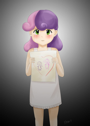 Size: 825x1155 | Tagged: safe, artist:kprovido, sweetie belle, human, g4, sisterhooves social, clothes, crying, dress, female, humanized, implied rarity, scene interpretation, solo, this will end in tears